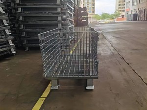 High Security 1200*1000 Collapsible Outdoor Foldable Warehouse Metal Steel <b>Stackable</b> Iron Galvanized Roll <b>Wire</b> Mesh Container St - Product Image 1