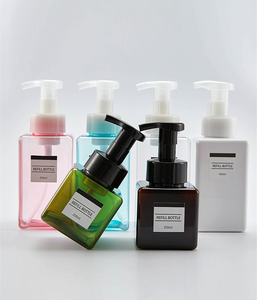 Bouteilles carrées en plastique avec pompe à lotion, contenants cosmétiques vides rechargeables, soins personnels, matériau PET, 250 ml, 450 ml, 650 ml - Product Image 4