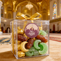 Acrylique de luxe EID SWEET BOXES Boîte de friandises de fête en plastique de qualité alimentaire pour gelée de chocolat
