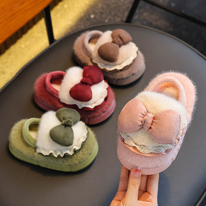 High Quality Eva Slippers Kids Slippers Warm Slippers Plush Slippers House Slipper Bow Decoration With Wholesale Price - Product Image 1
