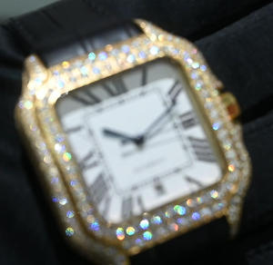 VVS Iced Out Moissanite Watch 16.75CT Bust Down 8215 Mechanical Movement Genuine Leather <b>Bracelet</b> Men's diamond Mossanite Watch - Product Image 5