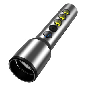 High Power Outdoor Ultra Bright <b>Led</b> Rechargeable Dual Beam Portable <b>Flashlight</b> Gray And Yellow 800mah 30h Battery Life - Product Image 5