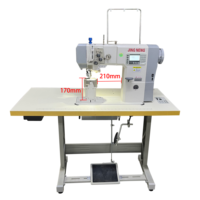 Machine à coudre industrielle à double aiguille JN5-2 à alimentation par rouleaux, type bouton, pour chaussures