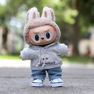 Conjunto de Ropa para Muñeca Labubu, Sudadera con Diseño de Conejo Gris, para Niños de 8 a 13 Años, Accesorios de Peluche Unisex - Product Image 2