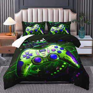 Literie épaisse d'hiver pour adolescents, garçons et filles, ensemble de couette moderne imprimé numérique avec des animaux de dessin animé 3D - Product Image 1