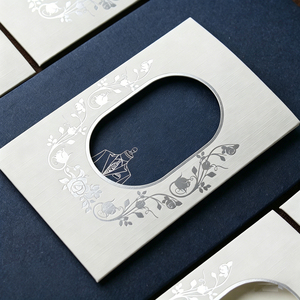 Porte-carte cadeau de luxe personnalisé <span class=keywords><strong>en</strong></span> papier texturé avec fenêtre, logo imprimé, pour coupon, invitation, événement, carte de remerciement - Product Image 1