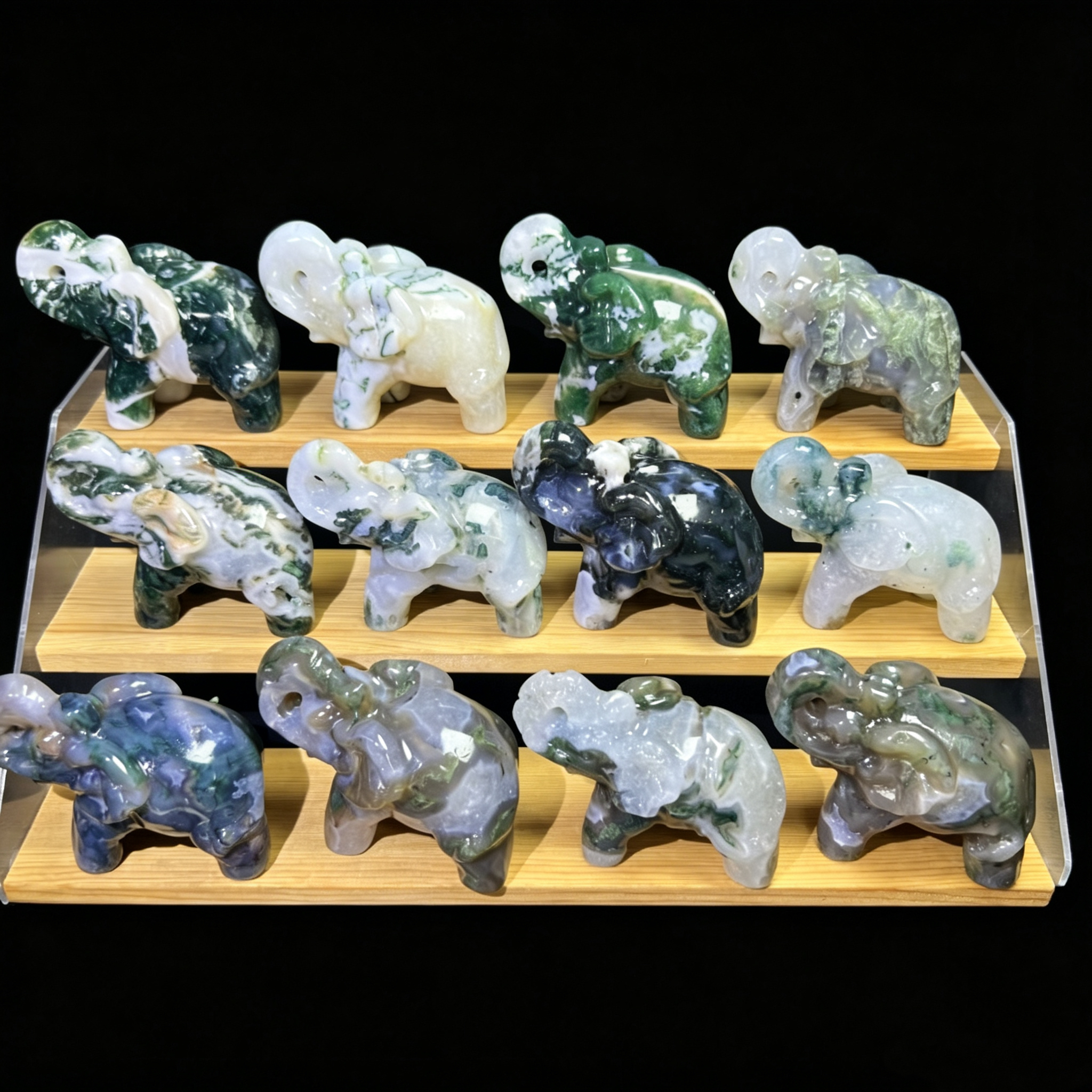 moss agate elephant