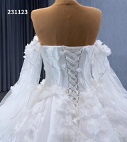 Feishiluo luxe moderne 3D fleur robe de mariée détachable hors épaule robe de bal avec perle de poire lourde et décoration en dentelle
