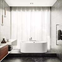 Baignoire de Massage autoportante de luxe, baignoire ovale à tourbillon en acrylique