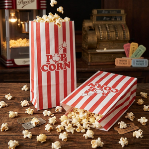 Bolsas de Papel Kraft SOS Biodegradables Personalizadas, Bolsas de Embalaje de Alimentos Reciclables para Palomitas de Maíz y Comida para Llevar - Product Image 3