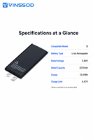 Batterie de remplacement pour iPhone 13 3227mAh, batterie Li-ion rechargeable, adaptateur de réparation de téléphone, vente en gros