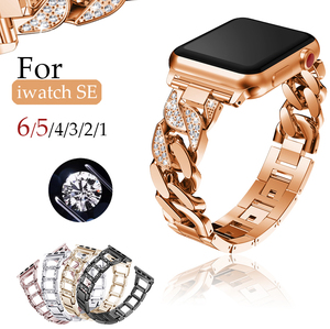 <span class=keywords><strong>Bracelet</strong></span> de chaîne Cowboy en diamant <span class=keywords><strong>Bracelet</strong></span> de luxe pour femme pour <span class=keywords><strong>Apple</strong></span> <span class=keywords><strong>Watch</strong></span> Band Series 7 6 SE 5 4 <span class=keywords><strong>3</strong></span> 41mm 45mm 40mm 44mm 42/38mm Métal - Product Image 2