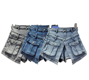 Shorts de Mezclilla Cortos para Mujer, Estilo Y2K, Transpirables, de Cintura Alta, con Botones, Sexys, Vintage, para Fiestas y Clubes, Verano 2024 - Product Image 1