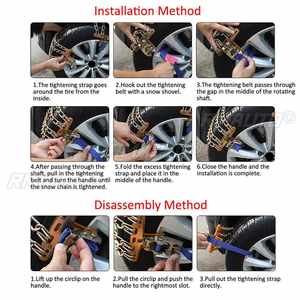 Cadenas de Nieve y Hielo Universales de Acero para Ruedas de Camiones y Automóviles, Cinturón Antideslizante para Invierno, Cadenas para Ruedas de Vehículos SUV, Seguridad en Carreteras de Barro - Product Image 6