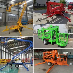 مقطورة من Cherry Picker تثبت على شكل عنكبوت وترفع حتى 8-20 متر للرجال ورافعة بمفصلات قابلة للقطر للبيع