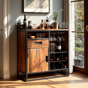 Meuble de Rangement en Bois Sur Mesure <span class=keywords><strong>Cabinet</strong></span> <span class=keywords><strong>Bar</strong></span> de Maison Mini <span class=keywords><strong>Bar</strong></span> Meuble à Vin Amovible - Product Image 3