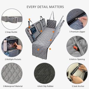 Housse de siège de voiture pour <span class=keywords><strong>chien</strong></span> imperméable en Oxford, hamac pour siège arrière, antidérapant, résistant aux rayures, tapis de voyage pour animaux de compagnie pour SUV et camions - Product Image 4