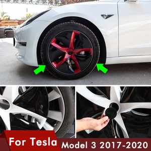 4PCS aplicable para <span class=keywords><strong>Tesla</strong></span> modelo <span class=keywords><strong>3</strong></span> 2017-2020 modelos <span class=keywords><strong>tapacubos</strong></span> modificación 18 pulgadas automóvil rueda cubierta de rueda de Model3 Accesorios - Product Image 3