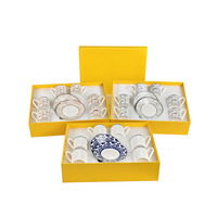 Juego de Té de Porcelana Fina de Lujo Moderno para el Hogar, 6 Tazas y 6 Platos, para Té de la Tarde, Resistente al Calor, Regalo Empresarial