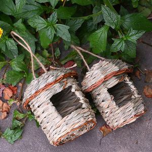 กรงนกทรงสี่เหลี่ยมฐานแบนทอมือจากหญ้าฮิบิสคัส สำหรับสัตว์เลี้ยงและตกแต่งสวน - Product Image 3
