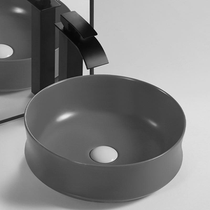 Waterproof Thin Edge Gun <strong>Bathroom</strong> <strong>Sink</strong> <strong>Bowl</strong> Wash Basin <strong>Sinks</strong> Round Circular Wash Basin Grey Round Shape Wash Basin - Product Image 6