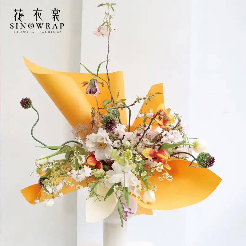 58 * Feng Feng Hua serisi düz renk rulo su geçirmez kağıt iyi tokluk kore çiçek ambalaj buket malzeme
