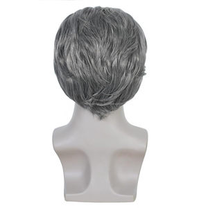 JAMBALAYA Hair Factory Supplies Perruques de mode masculine, perruques synthétiques noires courtes bouclées pour hommes européens et américains, avec bandeaux - Product Image 6