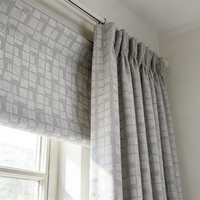 Tissu de rideau en maille jacquard gris élégant de haute qualité en gros pour villas et appartements