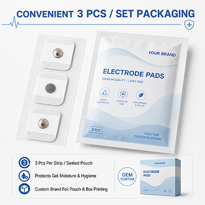 Électrodes de dépistage auditif néonatal respectueuses de la peau 25x35mm, électrodes pédiatriques respirantes en spunlace, lot de 3 pièces, CE ISO - Product Image 4