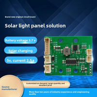 Placa PCBA de control para luz solar de jardín, carga solar, tres modos de flash LED, corriente de reposo ultrabajo, solución electrónica personalizada