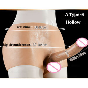 Einführbare <span class=keywords><strong>Penis</strong></span>-Hose Sexspielzeug für Frauen Männer Unterwäsche Hautgefühl Hohl/Massiv Silikon Lesbian Strap-On Dildo Panties - Product Image 2