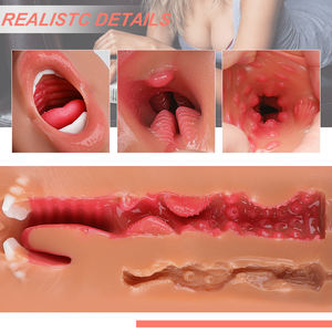 Ücretsiz örnek 3 in 1 yapay kedi ağız vajina Anal gerçekçi cep kedi derin boğaz seks oyuncakları erkekler için seks dükkanı ürün - Product Image 5