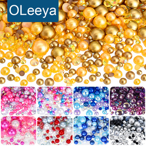 Manik-manik Mutiara Setengah Bulat Berbagai Ukuran dan Warna, Resin Rhinestone untuk Kerajinan, Seni Kuku, Dekorasi <span class=keywords><strong>Tumbler</strong></span> - Product Image 1