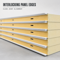 Panneaux isolants en PU pour entrepôts frigorifiques avec revêtement protecteur blanc pour la construction de chambres froide modulaires et de congélateurs.