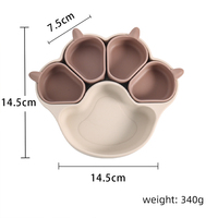 Assiette d'alimentation pour bébé en silicone de qualité alimentaire à 5 compartiments avec base à ventouse, assiettes divisées antidérapantes pour enfants en bas âge