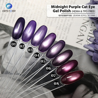 HEMA & TPO-Vernis à Gel Magnétique pour Ongles et Yeux de Chat Violet Minuit, Marque Privée, 15ml