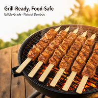 JIAHUI Brochettes plates en bambou, vente en gros, naturelles, jetables, pour barbecue, kebab, emballage carton, qualité alimentaire, personnalisables OEM ODM