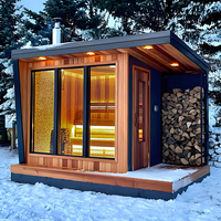 Großhandelspreise 2-Personen-Sauna für Draußen Maßgeschneiderte Designs/Logos Outdoor-Holzsauna mit Nassdampf-Funktion