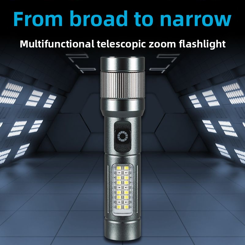 Aluminum Alloy Telescopic Zoom LED Flashlight 250W