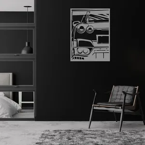 Décoration murale moderne en métal style Art Déco, silhouette de voiture, cadeau pour les passionnés d'automobile, décoration de <span class=keywords><strong>garage</strong></span> et de maison, art mural de course - Product Image 4