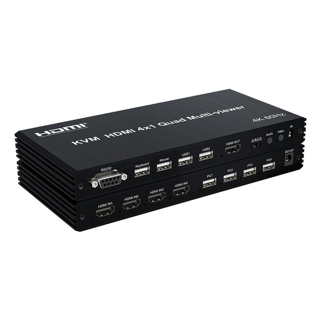 Sofly Hdmi 4X1 4K 60Hz Kvm Multiviewer Ir Rs232 4 in 1 Out Switcher Seamless Hdmi