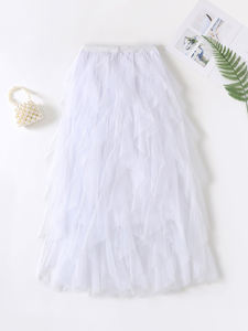 Korean High Waist Pleated Tutu <strong>Skirts</strong> for Women Ruffles <strong>Patchwork</strong> Fashion Elegant Irregular Long Midi A-line <strong>Skirt</strong> Ladies Faldas - Product Image 5