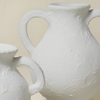 Ensemble de vases en céramique mate transparente beige avec découpe creuse, récipients sculpturaux abstraits, décoration moderne pour table de maison