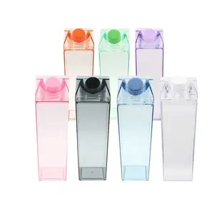 Garrafa de água de plástico transparente para leite, caixa de leite colorida transparente rosa transparente sem Bpa, mais vendida de alta qualidade