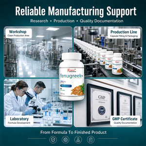 Fabricant de capsules de fenugrec personnalisées, sans OGM, sans gluten, extrait amélioré pour la production de lait, 60 capsules, complément alimentaire - Product Image 2