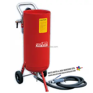 Silah ile mobil kumlama pot wil10 10 gallon roll-about basınç kum blaster varil SB10R01 aşındırıcı kum kumlama tankı