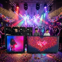 Table de DJ portable pliable avec écran vidéo LED, façade de table de DJ pliable pour boîte de nuit, scène, club de musique, événements