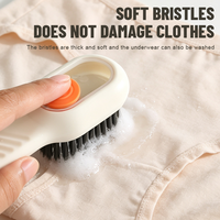 Brosse de nettoyage multi-usages pour la maison avec distributeur de liquide, brosse à récurer les linge à poils rigides avec distributeur de savon
