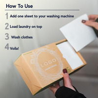 Feuilles de lessive écologiques et naturelles avec pack de lessive pour la maison et les voyages, douces, non toxiques et sans plastique