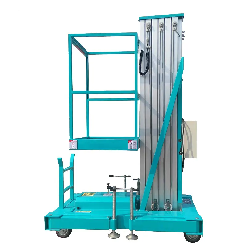 12m 150kg vertical aluminum electric hydraulic lift ladder Single person aerial workbench made in China